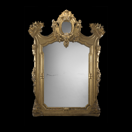 A 19th-century giltwood pier mirror (cm 200x125) (defects)