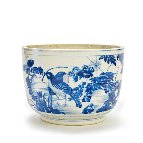 A BLUE AND WHITE DEEP BOWL