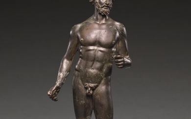 A BRONZE FIGURE OF ARES OR A HEROIC WARRIOR, LATE HELLENISTIC, CIRCA 1ST CENTURY B.C.