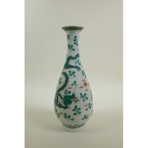 A Chinese late C19th/early C20th slender necked porcelain va...