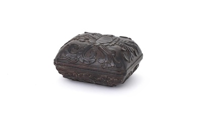 A Chinese zitan box and cover