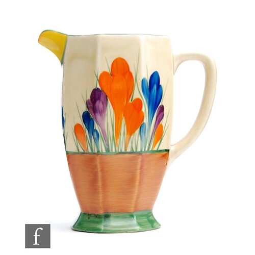 A Clarice Cliff Athens shape jug circa 1930, hand painted in...