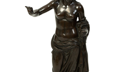 A Continental Patinated Bronze Figure of a Roman Goddess