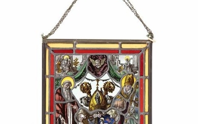 A Continental stained glass panel