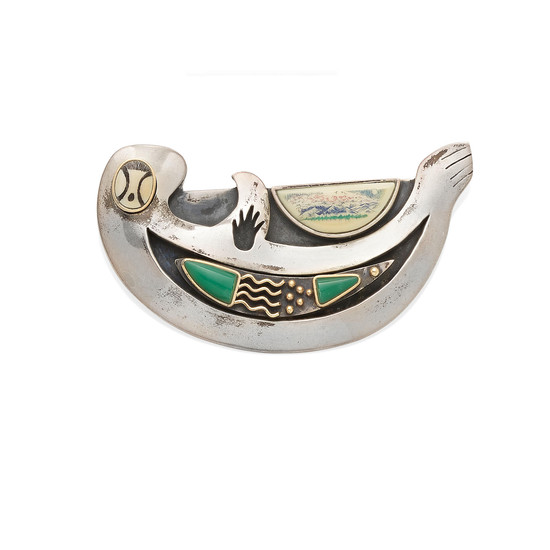 A Denise Wallace "Sea Otter" pin/pendant