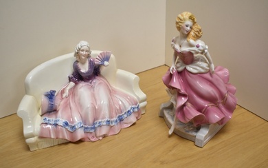 A Franklin Mint porcelain figurine 'Cinderella' 26cm sold along with a Katzhutte figurine