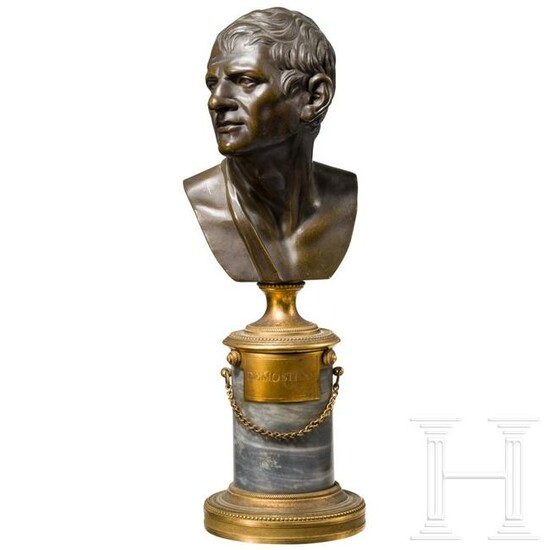 A French bronze bust of Demosthenes, mid-19th century