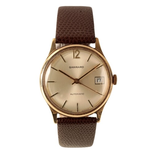 A GARRARD 9CT GOLD GENTLEMAN'S WRISTWATCH with automatic mov...