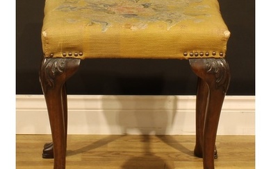 A George II Revival mahogany stool, in the 18th century Iris...