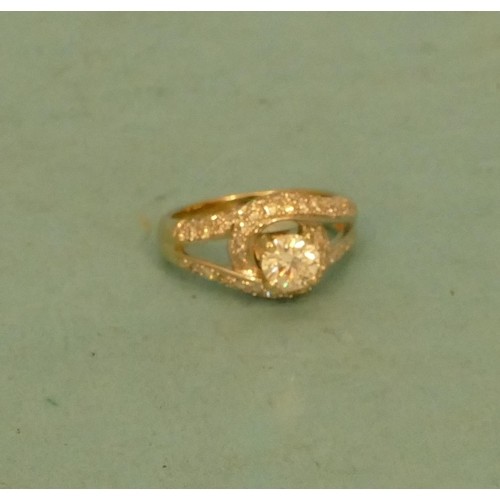 A Gold Ladies Solitaire Diamond Ring, approximately 0.60ct, ...