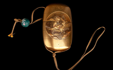 A Japanese Gold Lacquer Four-Case Inro