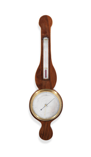 A Joseph Somalvico mahogany banjo barometer