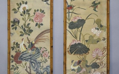 A LARGE PAIR OF 20TH CENTURY CHINESE PAINTINGS OF BIRDS