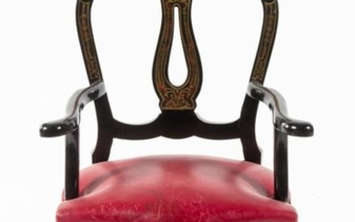 A Napoleon III Boulle Fauteuil Height 41 inches.