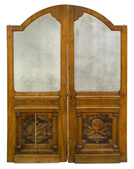 A PAIR OF BREAK ARCH SALOON DOORS, PROBABLY FROM...