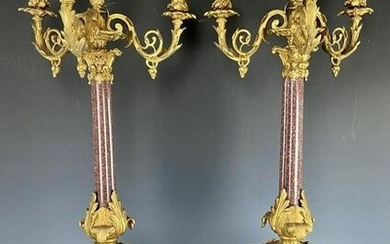 A PAIR OF PALATIAL LOUIS PHILLIPE STYLE CANDELABRA
