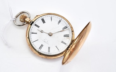 A POCKET WATCH IN 14CT GOLD, TOTAL WEIGHT 27GMS