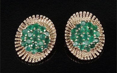 A Pair of Emerald Earclips.