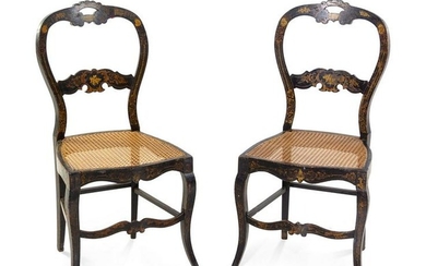 A Pair of French Painted Balloon-Back Side Chairs