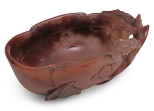 A RED AGATE 'BEGONIA' WASHER QING DYNASTY, 19TH CENTURY