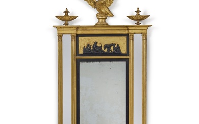 A Regency Ebonized and Giltwood Pier Mirror, Circa 1810