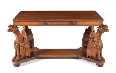 A Renaissance Revival Carved Walnut Partners' Desk
