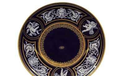 A Royal Worcester porcelain 'Limoges enamel' cabinet plate