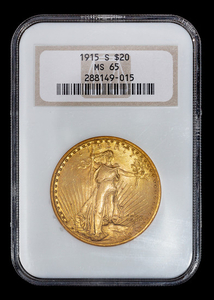 A United States 1915-S Saint-Gaudens Gold $20 Coin