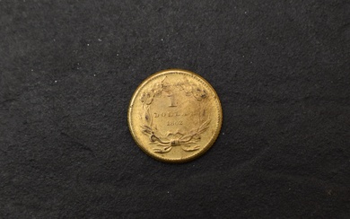 A United States of America Gold 1862 One Dollar, Indian Princess Head (large head), 1.6g