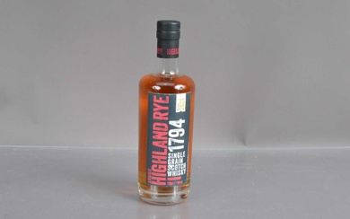A bottle of Arbikie Highland Rye 1774 single grain Scotch whisky