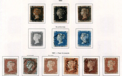 A collection of Great Britain stamps in a Lighthouse album, 1840-1951, used collection with 1d black