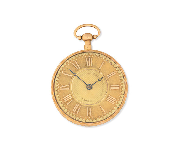 A continental gold key wind open face musical repeating pocket watch