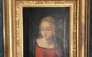A gilt framed oil painting of a child.