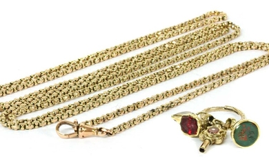 A gold belcher link long chain