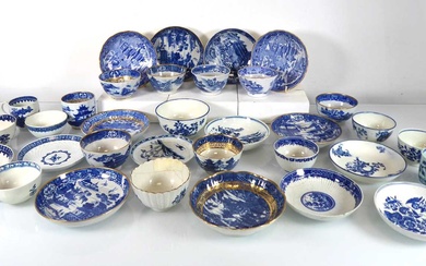 A group of 19th century and later blue and white...