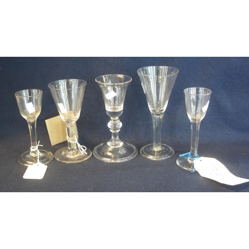 A group of assorted Georgian style wine glasses to include; ...