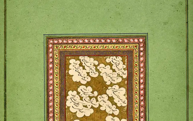 A group of nine calligraphic panels from an album, Zand or Qajar...