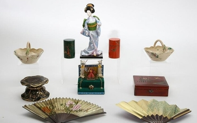 A group of ten mostly Japanese decorative objects