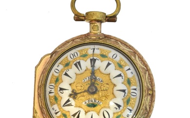 A late 18th century gilt metal open face pocket watch by Julian Leroy, Paris.