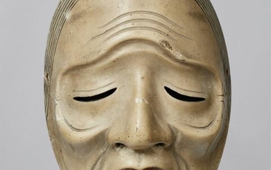 A painted wood no mask of Uba type. Edo period...