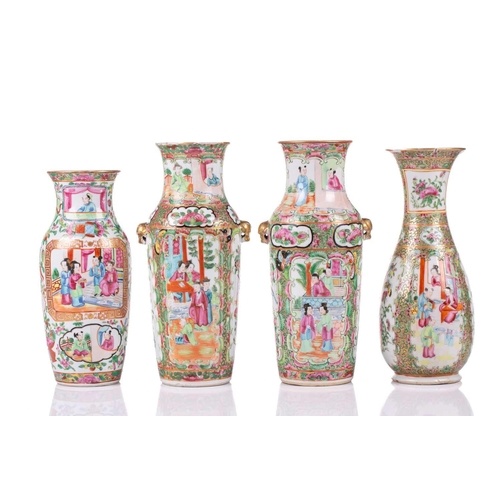 A pair of Chinese Canton enamel vases, circa 1860/1870, pain...
