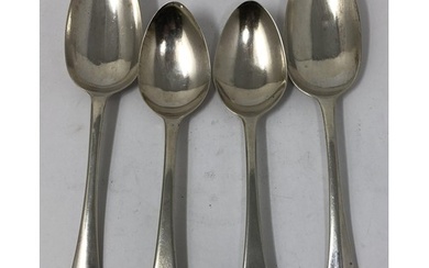 A pair of George III Old English pattern spoons, and another...
