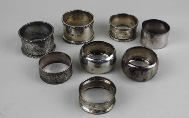A pair of George V silver napkin rings