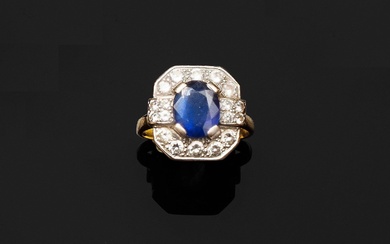A pompadour ring in platinum (850th), set... - Lot 15 - Varenne Enchères