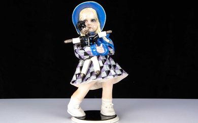 A rare Lenci porcelain figure of a 300 Series girl doll by Helen (Elena) Konig-Scavini and Entico Scavini