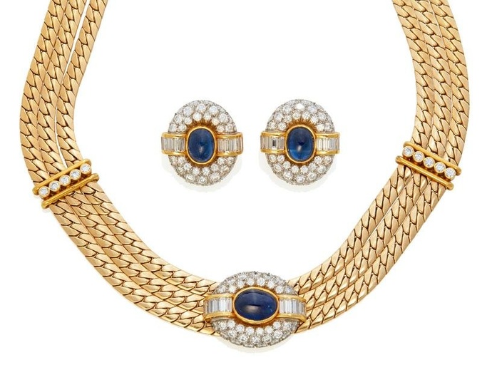 A set of Van Cleef & Arpels sapphire and diamond jewelry