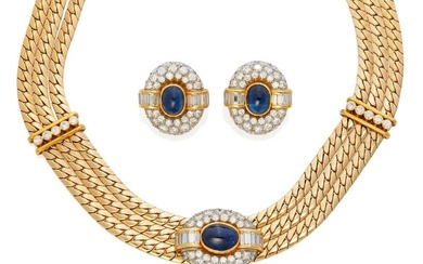 A set of Van Cleef & Arpels sapphire and diamond jewelry
