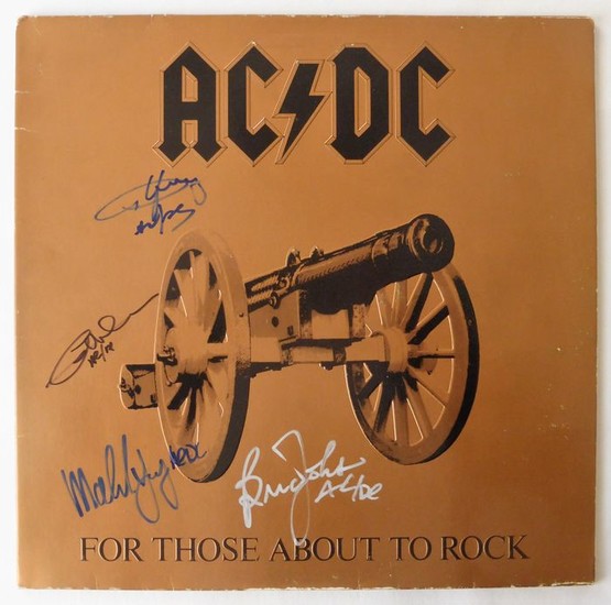 AC/DC - "For those about to Rock" Signed by all 4 members See Photo Proof Signing Stunning item! - Multiple titles - LP Album, Signed memorabilia (original authograph) - 1981/1981