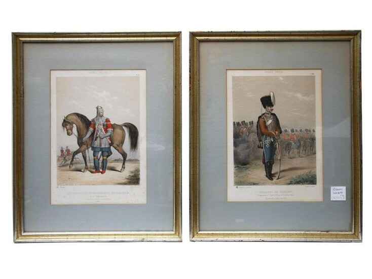 AFTER CHARLES PAJOL PAIR LITHOGRAPHS RUSSIAN ARMY
