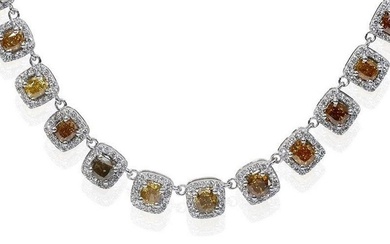 AIG Certificate - 31 total carat weight of Diamond - 18 kt. White gold - Necklace - 13.65 ct Diamond - Diamond